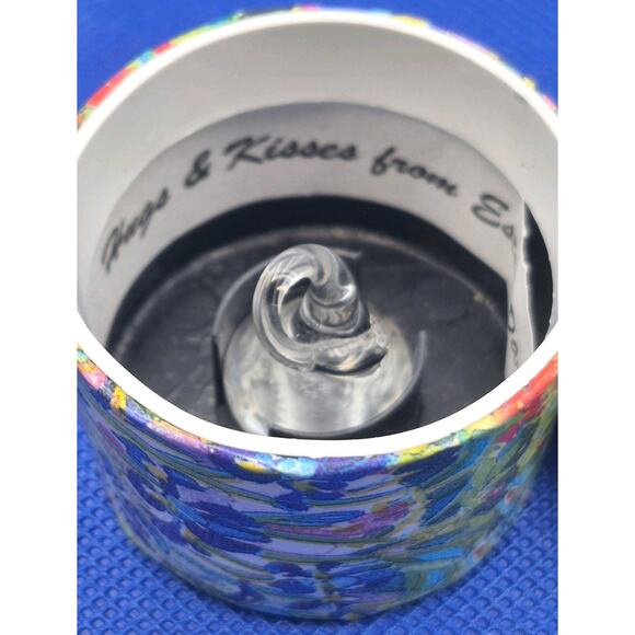 Vintage 1" Blown Glass Clear Chocolate Kiss in Tiny Gift Box - Picture 3 of 7